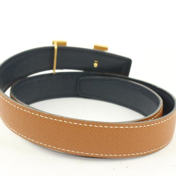 Hermès 24mm Brown x Navy Reveresible H Logo Belt Kit 55h128s main image 6